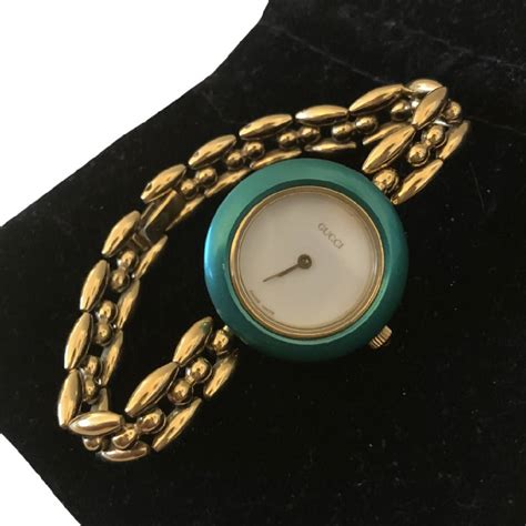 gucci vintage watch interchangeable|vintage Gucci change bezel watch.